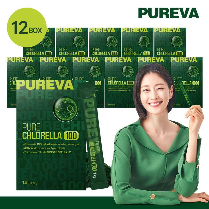 (방송에서만 2박스 더!)[이현이 Pick] 퓨레바 퓨어 클로렐라 100 14포 x 12박스 (총 168포)[P]