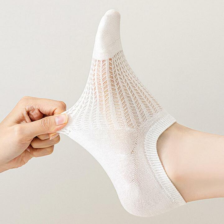 할인바이할인 [5켤레+5켤레] 컬러풀 그물덧신 페이크삭스 벗겨짐 방지 양말 총 10켤레세트 (혼합/흰검)