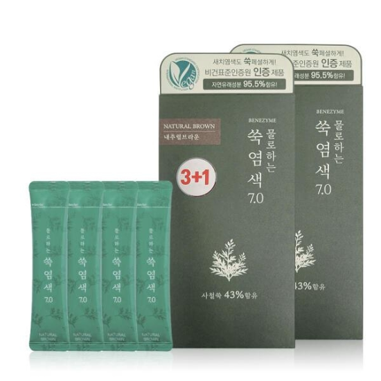 아트박스/베네자임 물로하는 쑥 염색 7.0 내츄럴브라운 X2 (8회분)
