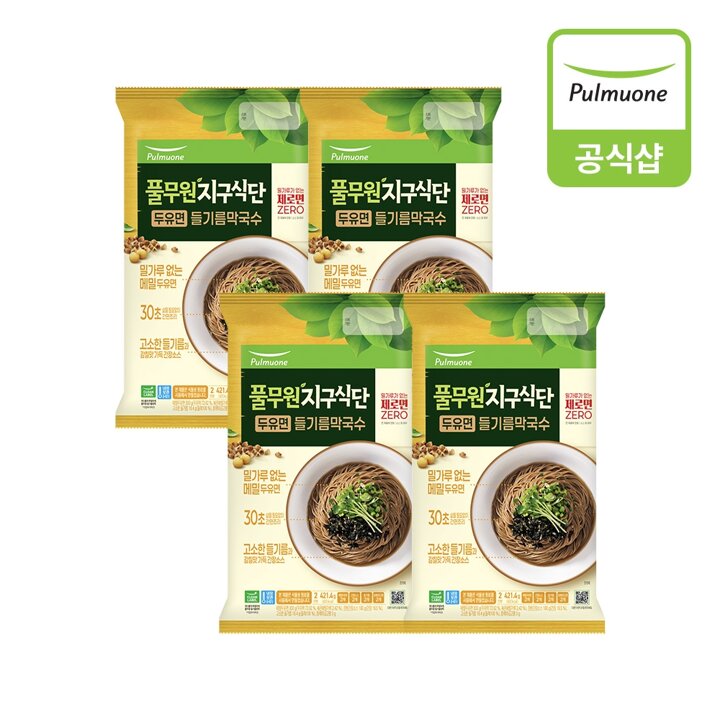 풀무원 지구식단 두유면 들기름막국수 421.4g 4개(8인)