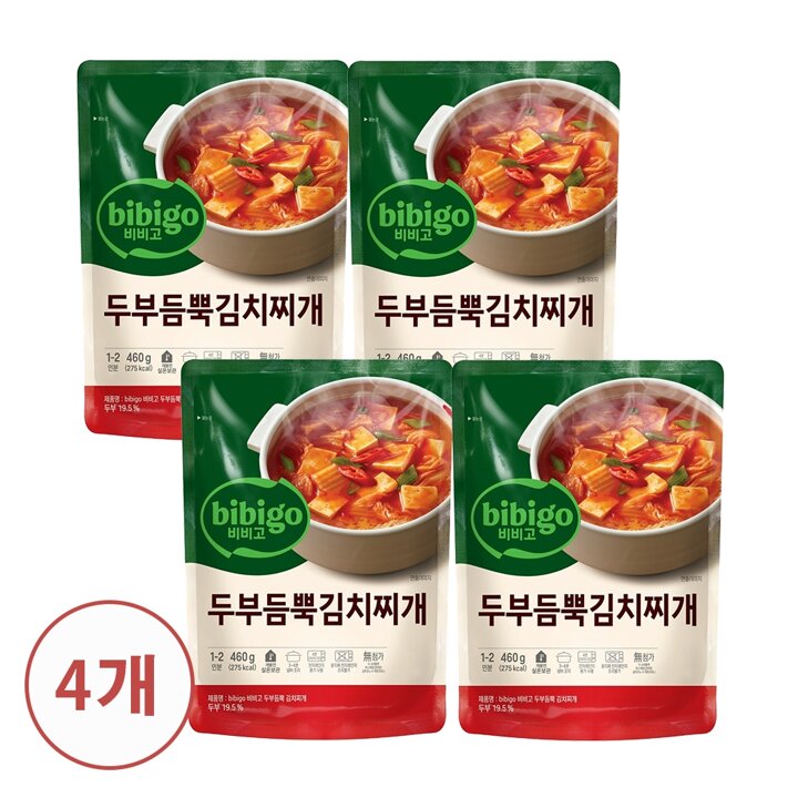 CJ 비비고 두부듬뿍 김치찌개 460gx4