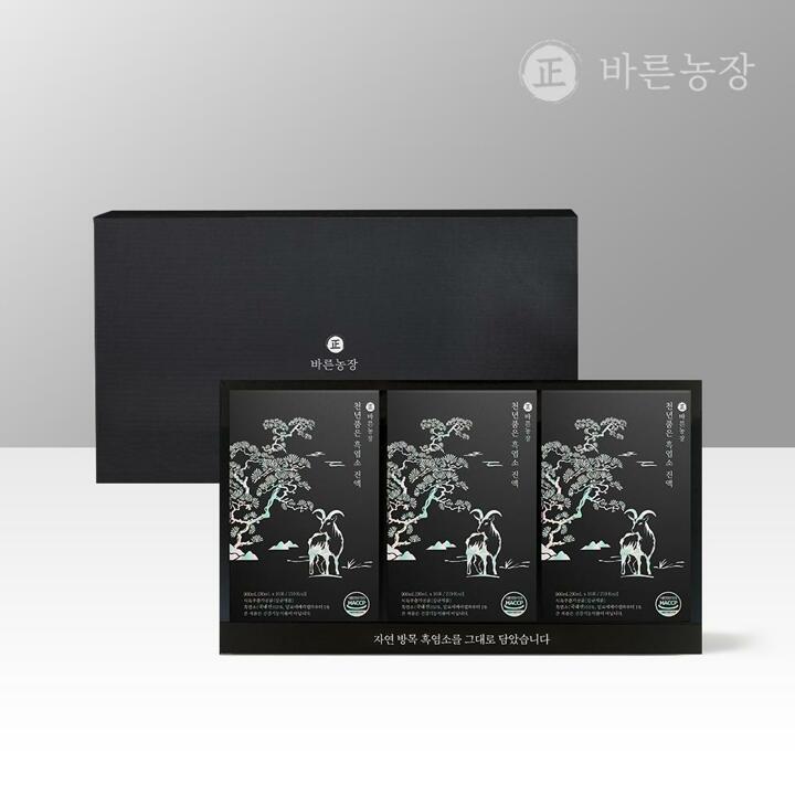 바른농장 자연방목 고함량 흑염소진액 천년 품은 원물 흑염소즙 효능 임산부 60포, 2개