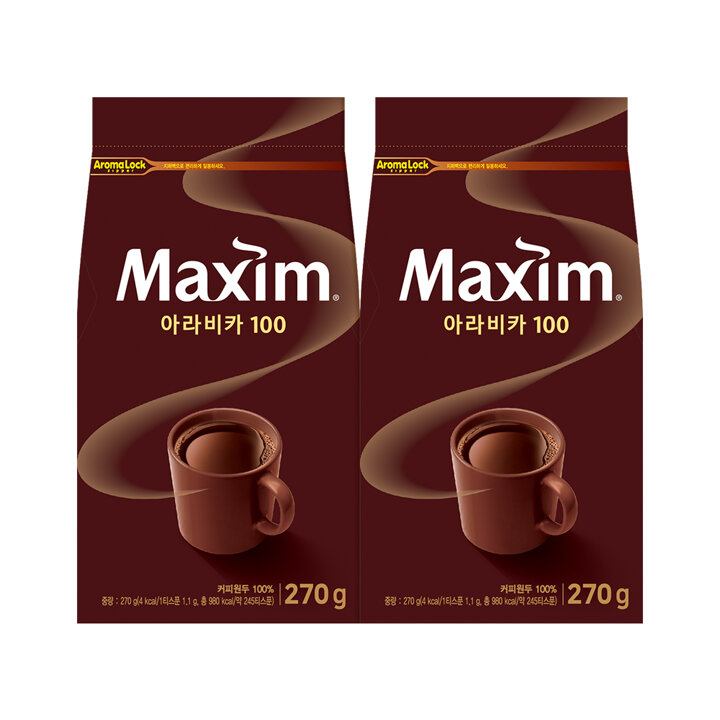 맥심 아라비카100 리필용 커피 270g 2개