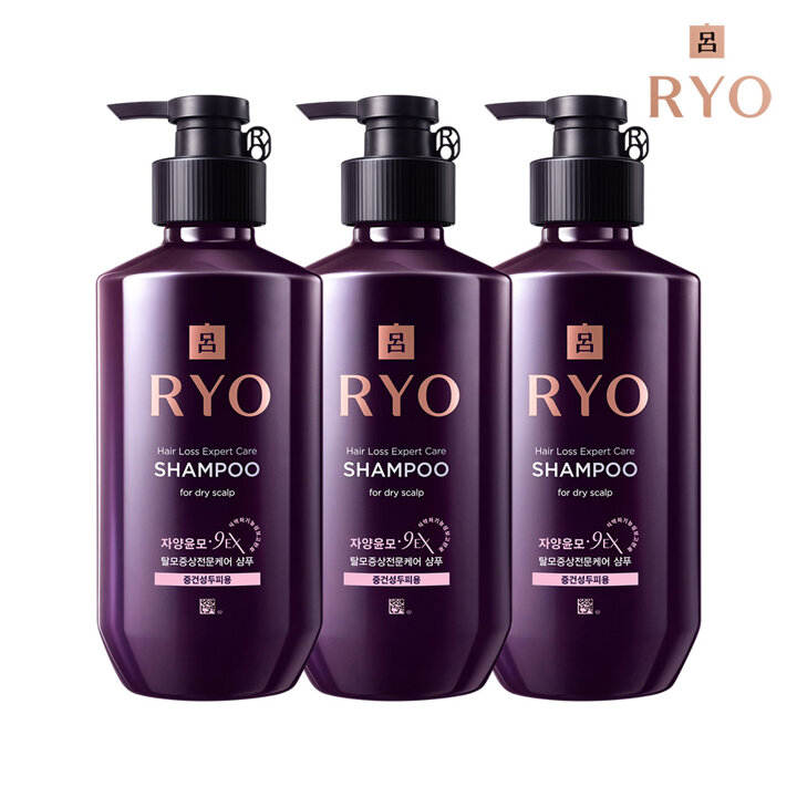  려 자양윤모 9EX 탈모증상전문케어 샴푸  400ml 3개 (타입선택)