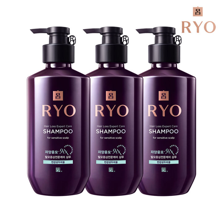  려 자양윤모 9EX 탈모증상전문케어 샴푸  400ml 3개 (타입선택)