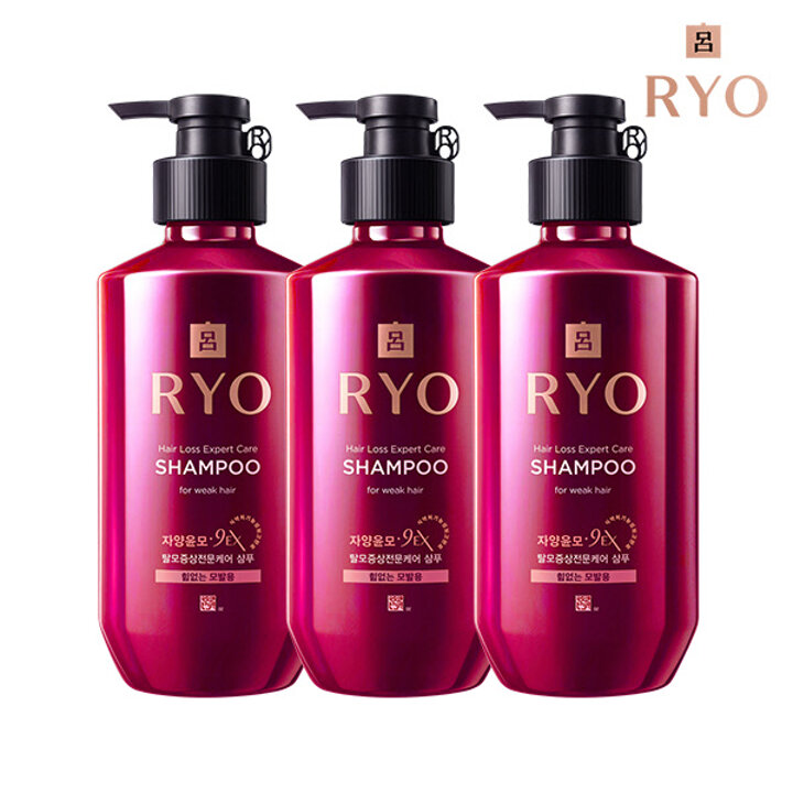 려 자양윤모 9EX 탈모증상전문케어 샴푸  400ml 3개 (타입선택)