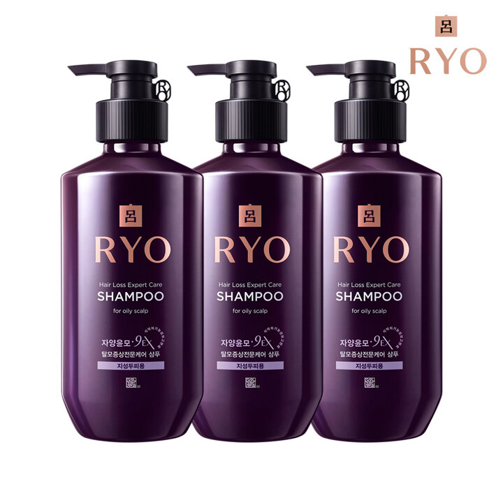  려 자양윤모 9EX 탈모증상전문케어 샴푸  400ml 3개 (타입선택)