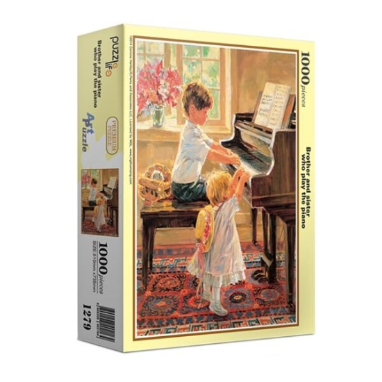 A4150_PG267095 [하프클럽/아트박스] 퍼즐 라이프 직소퍼즐 풍경 명화 피아노치는 남매 1000피스 P..-P416244150