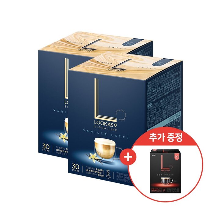 [혼합구성]루카스나인 시그니처 바닐라라떼 30T x 2개 + 쁘띠 마일드 아메리카노 10T