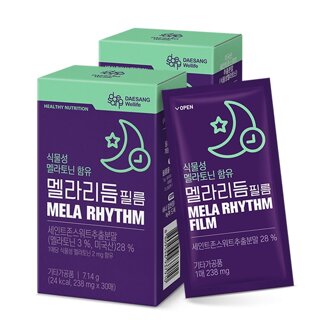 [대상웰라이프] 식물성 멜라토닌 함유 멜라리듬 필름 (238mgx30매), 2ea