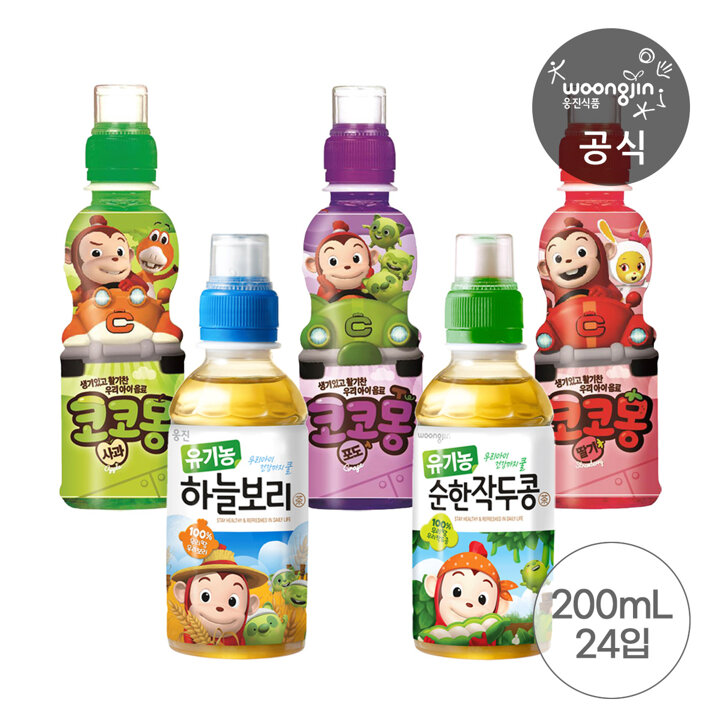 웅진식품 코코몽 유기농 하늘보리 200mL 12개+순한 작두콩 200mL 12개 외 3종
