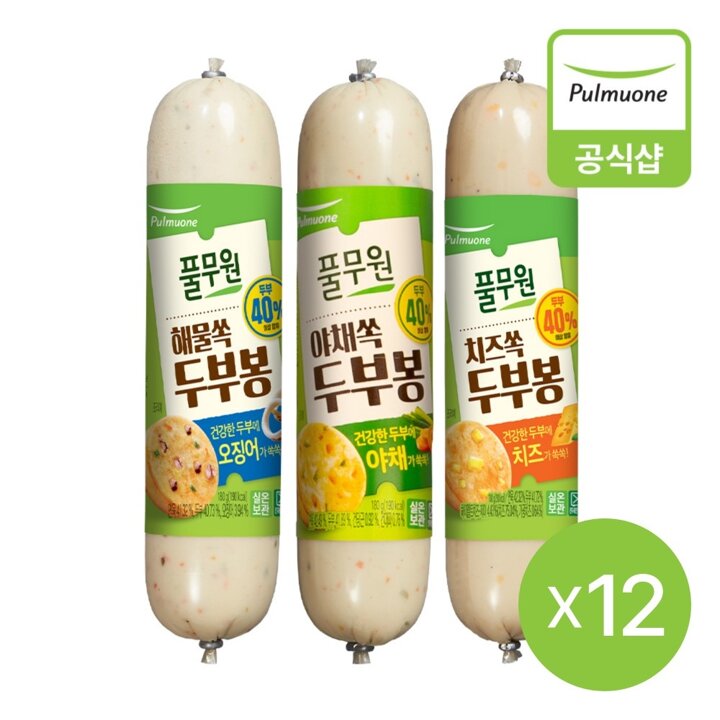 풀무원 해물쏙두부봉X4봉+치즈쏙두부봉X4봉+야채쏙두부봉X4봉 총12봉