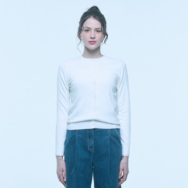 (신세계센텀점)캐시미어 블렌디드 비키 가디건 (ZFKKCA10AN-WHITE)