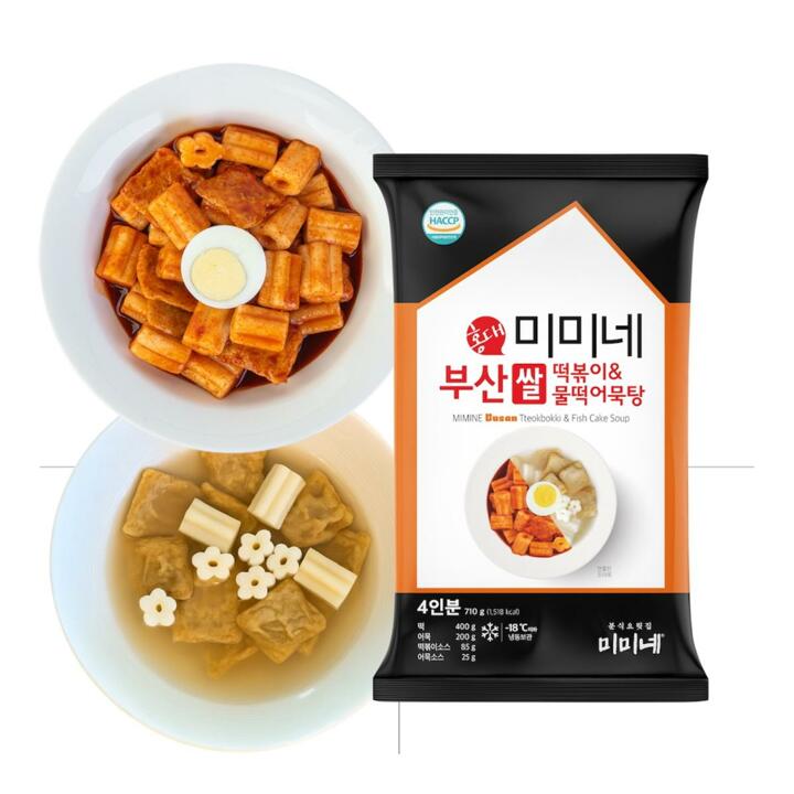 미미네 부산 쌀떡볶이&물떡어묵탕 2봉+서울 판밀떡볶이 2봉 (총 12인분)