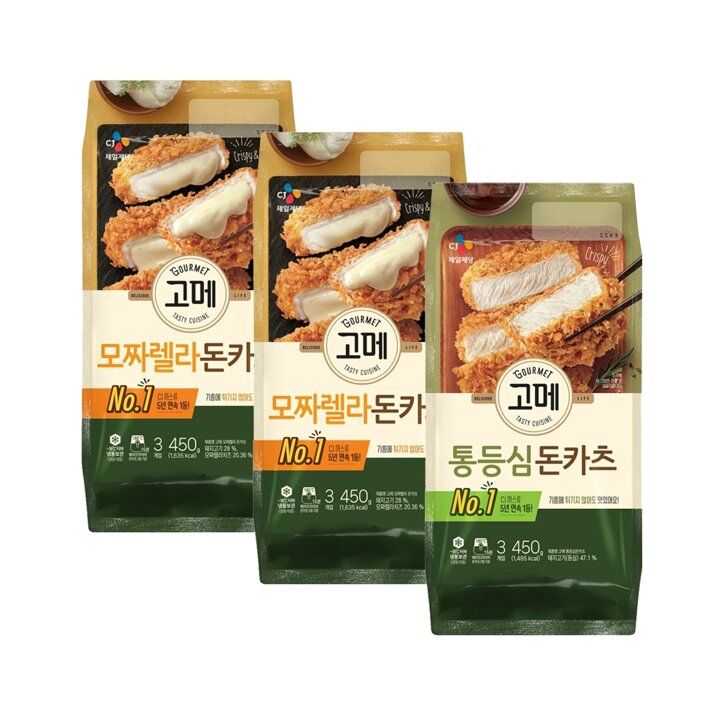 CJ 고메모짜렐라돈카츠450gx2+통등심돈카츠450g