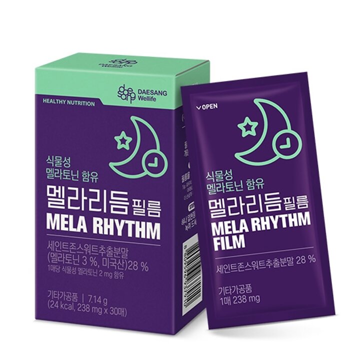 [대상웰라이프] 식물성 멜라토닌 함유 멜라리듬필름 (238mgx30매),(30일분)