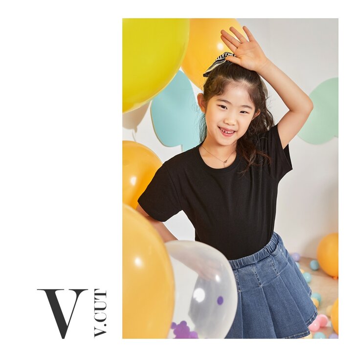 브이컷  키즈 오가닉  면 티셔츠 6장