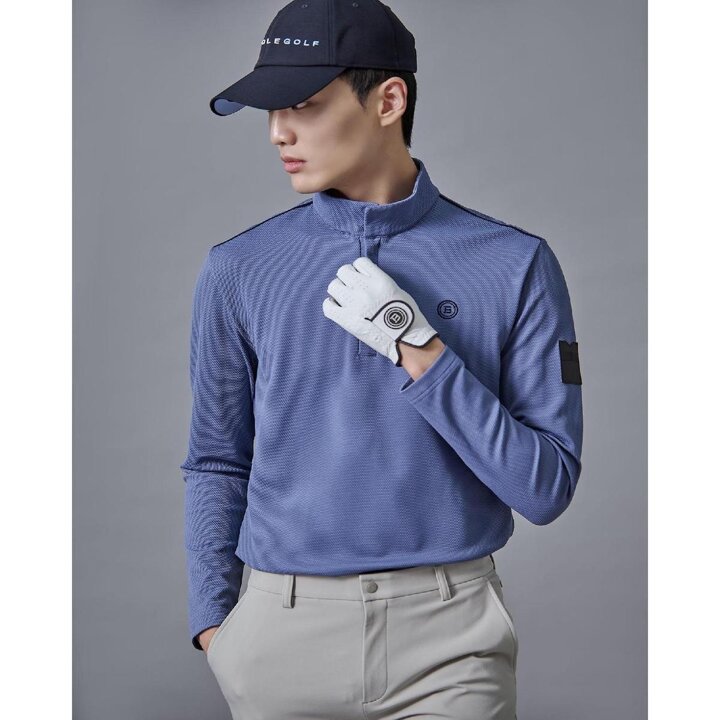 (신세계강남점)SS25 남성 하이넥 긴팔 티셔츠 - 블루 (BJ5141B01P)