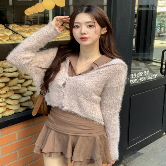 세일러카라크롭가디건무배워너비뮤즈