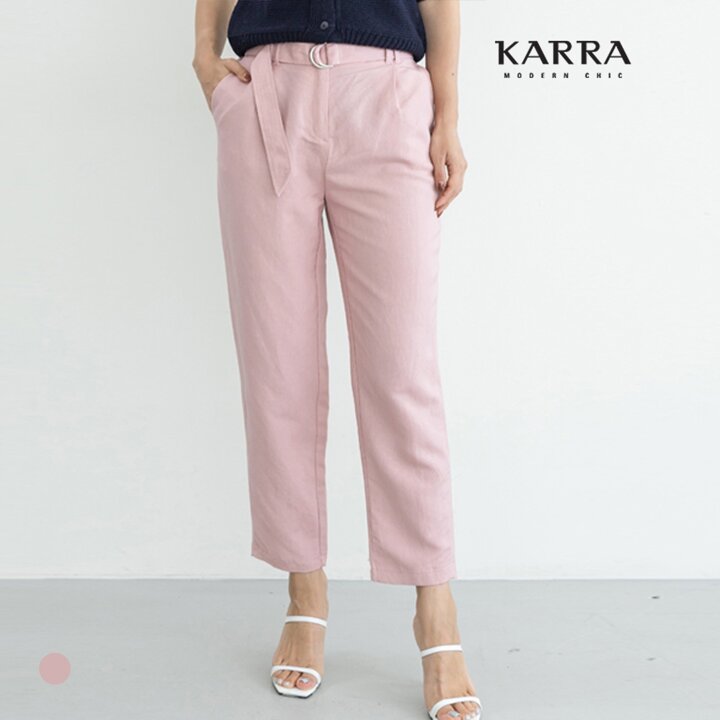 KARRA (88까지)린넨9부유니크타이튼벨트팬츠_A4M1027