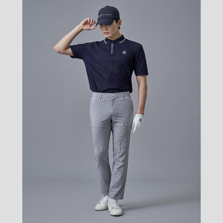 (신세계강남점)SS25 남성 조직감 니트 반팔 풀오버 - 네이비 (BJ5351B06R)