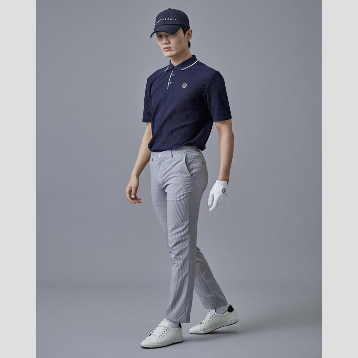 (신세계강남점)SS25 남성 조직감 니트 반팔 풀오버 - 네이비 (BJ5351B06R)