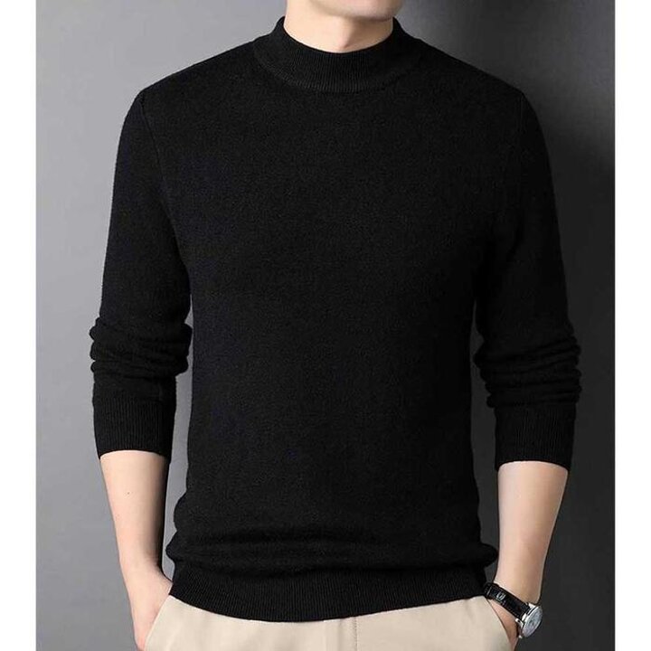 남자검정엣지반터틀넥폴라니트목티40대의류코디