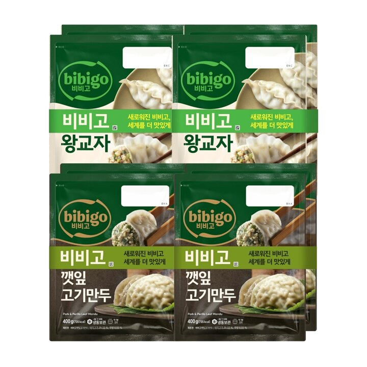 CJ 비비고 왕교자 455g x4봉 + 깻잎고기만두 400g x4봉