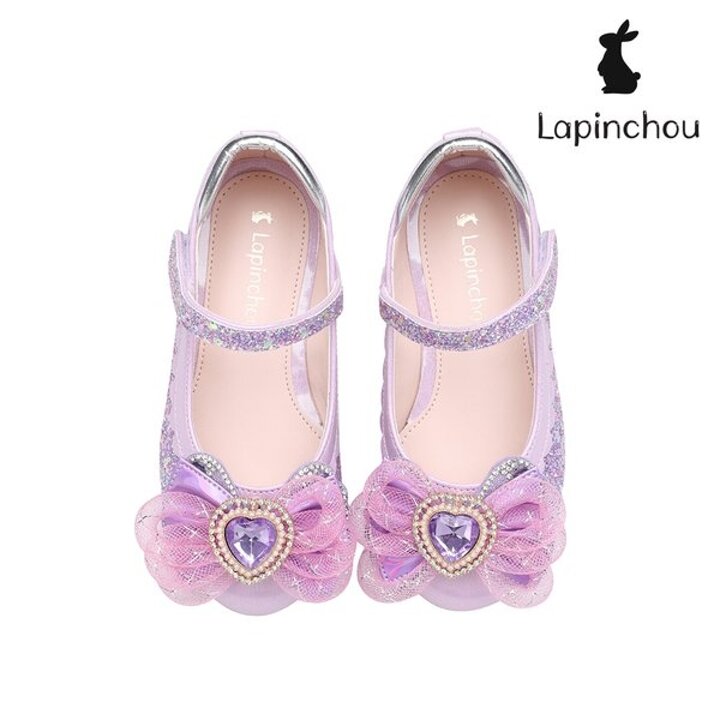 (신세계센텀점)[LAPINCHOU] 라팡슈 엘레나 베아트리체 메리제인 라이트 글리터 퍼플 키즈구두 여아구두 LED구두