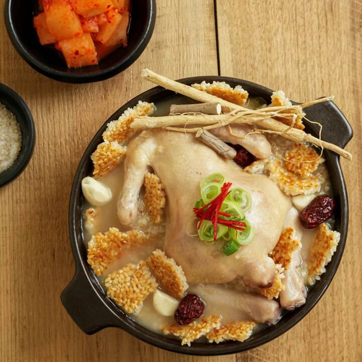 [정마을/실온보관] 한우사골로 우린 국내산 사골 누룽지 삼계탕 1kg x 3팩
