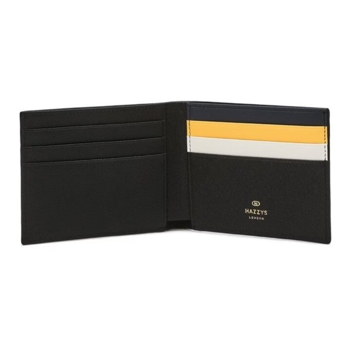 (대전신세계)[ROWING STRIPE] 블랙 로고배색 소가죽 반지갑 HJWA4F506BK