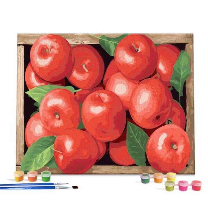 아트박스/아이러브페인팅 DIY캔버스형 그림그리기 40x50cm 행운의 홍사과