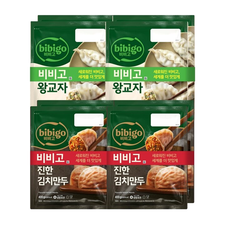 CJ 비비고 왕교자 455g x4봉 + 진한김치만두 400g x4봉