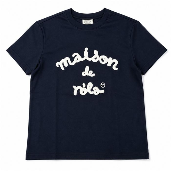 [웰빙창고] 로라로라 MAISON DE ROLA 엠브로이더리 티셔츠 네이비