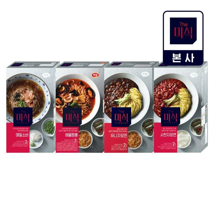 더미식 유니/사천자장면/해물짬뽕/메밀소바 2+2 골라담기