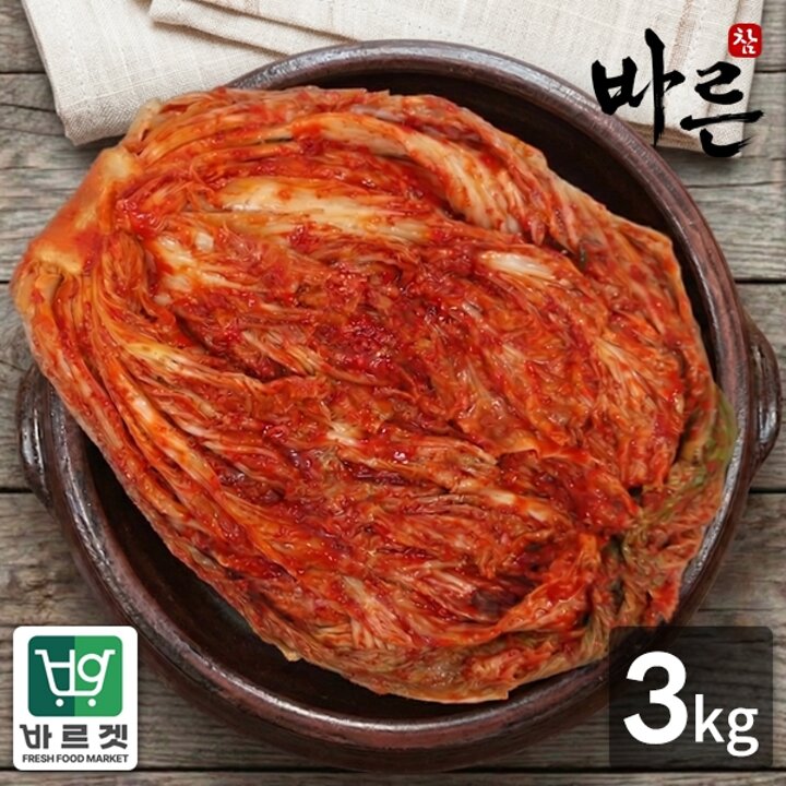 참바른김치 프리미엄 국내산 포기김치 배추김치 3kg / 바른재료 바른위생 바르겟