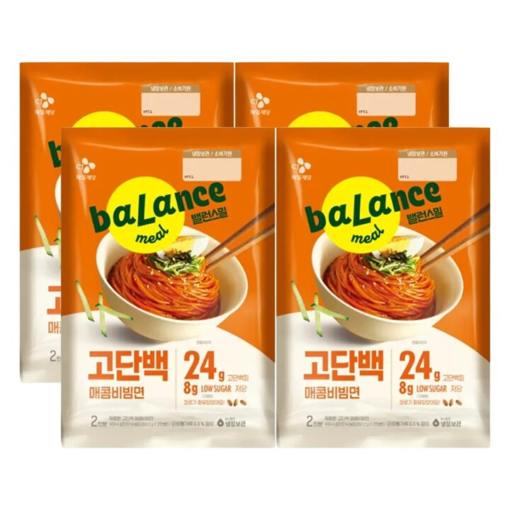 CJ제일제당 밸런스밀 고단백 매콤비빔면 404g x4개