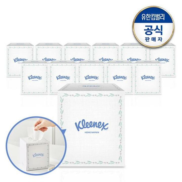 크리넥스 홈냅킨 퓨어화이트 130매x12개입