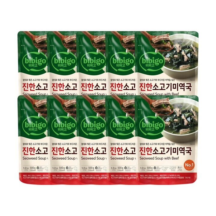 CJ 비비고 진한소고기미역국 500g x10개