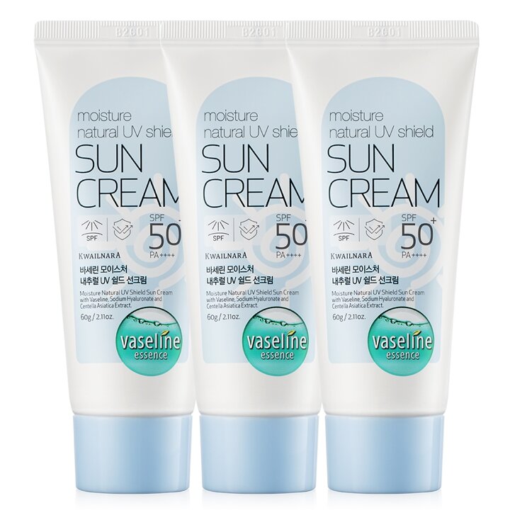 바세린 내추럴 UV 쉴드 선크림 60ml 3개