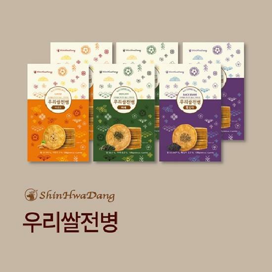 [신화당제과]우리쌀전병 6박스 (흑임자2+아몬드2+파래2)