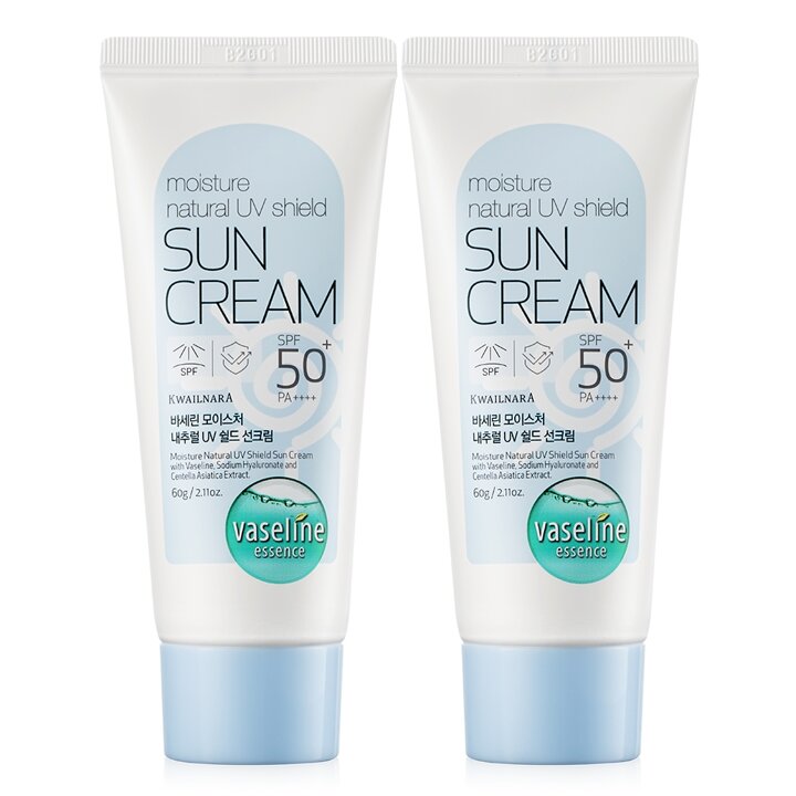 바세린 내추럴 UV 쉴드 선크림 60g 2개 / SPF50+ PA++++