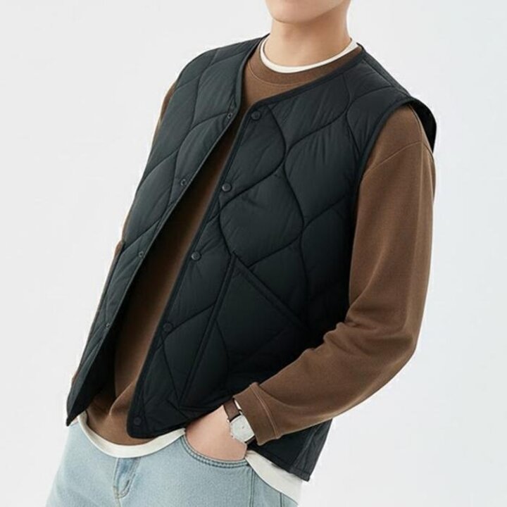 남성퀼팅조끼캐주얼겨울보온이너베스트캐주얼룩