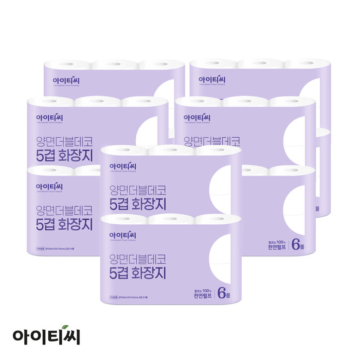 아이티씨 양면더블데코 5겹 화장지(20m) 6입X10팩(60롤)