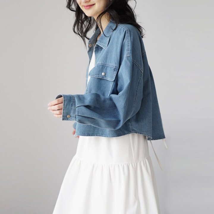 [리즈무드] 로우 언발 데님셔츠 자켓