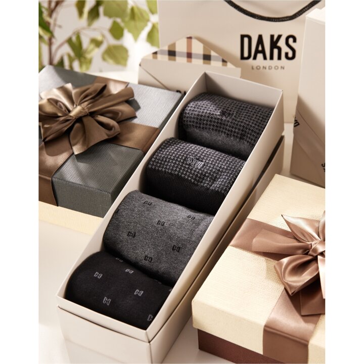 닥스 액세서리 [TAG가 39000원] 면혼방 혼합패턴 장목 4족 세트 (DCSS6F923BK)