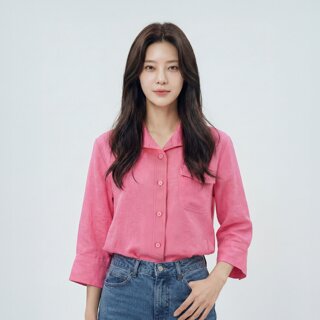 [PAT] 린넨 오픈카라 아우터형 셔츠_1K41505