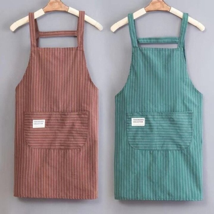 [다잇템] 여자 목걸이형 4컬러 단가라 주부 카페 앞치마18692389588872