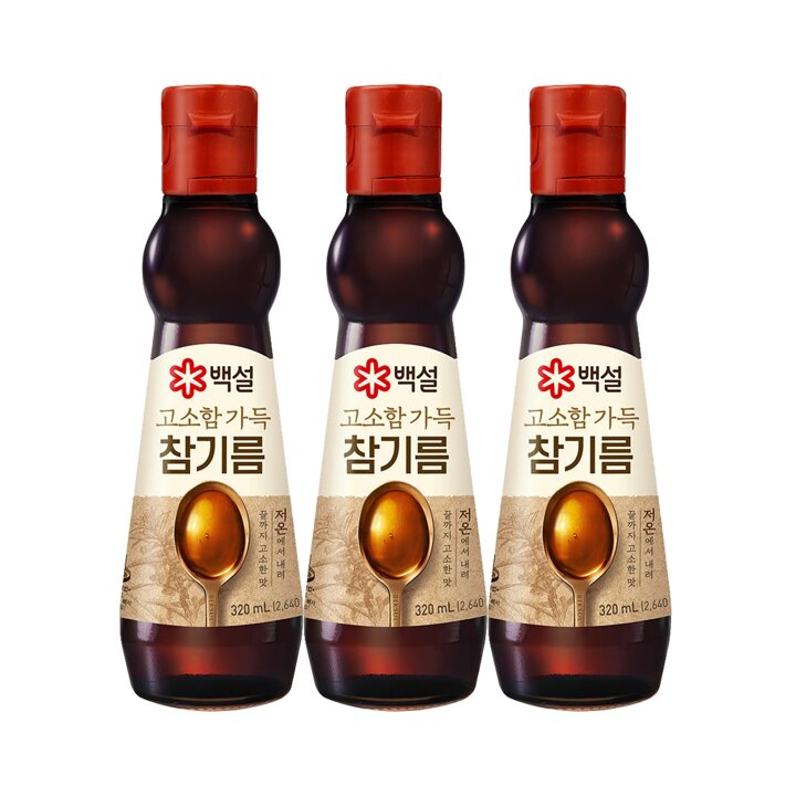 CJ제일제당 백설 고소함가득 참기름320ml x3개