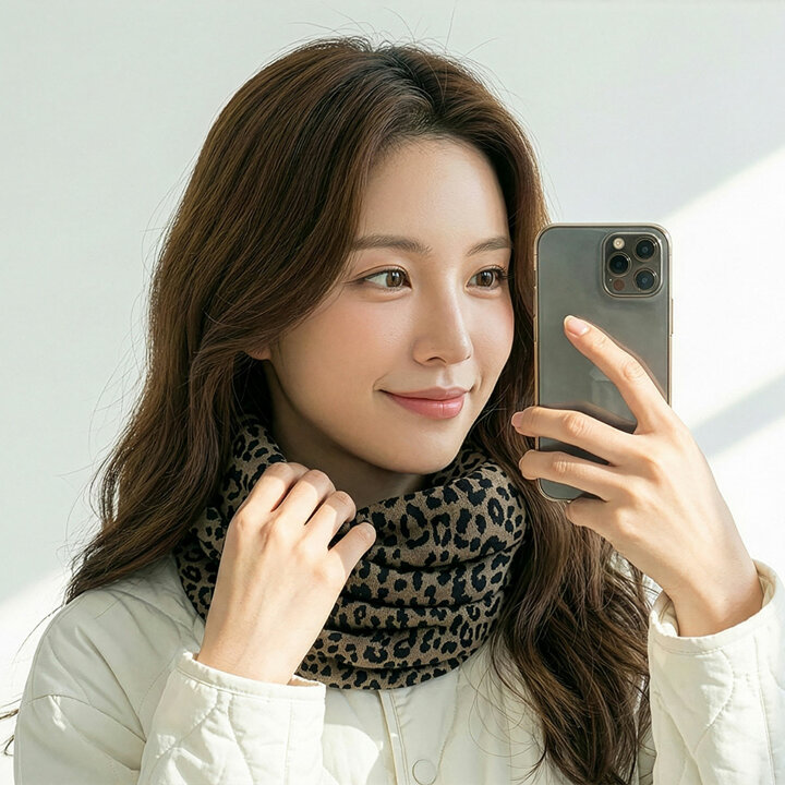 [3+3] 엘레강트 패턴 넥워머 목토시 헤어두건 머플러 (총 6P)